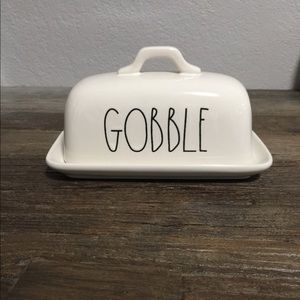 Rae Dunn Gobble Butter Dish Large Letters